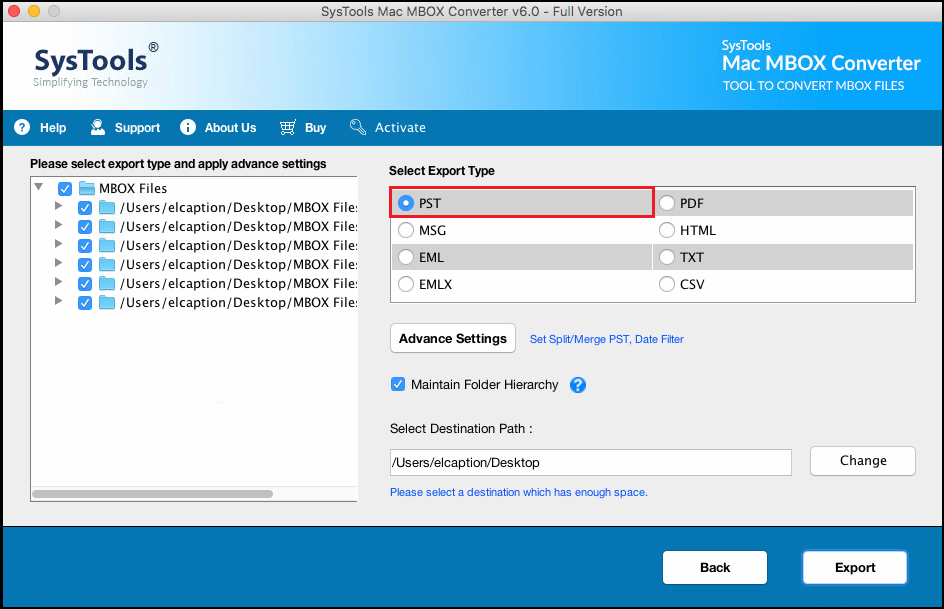 mbox tool interface