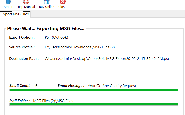 msg export