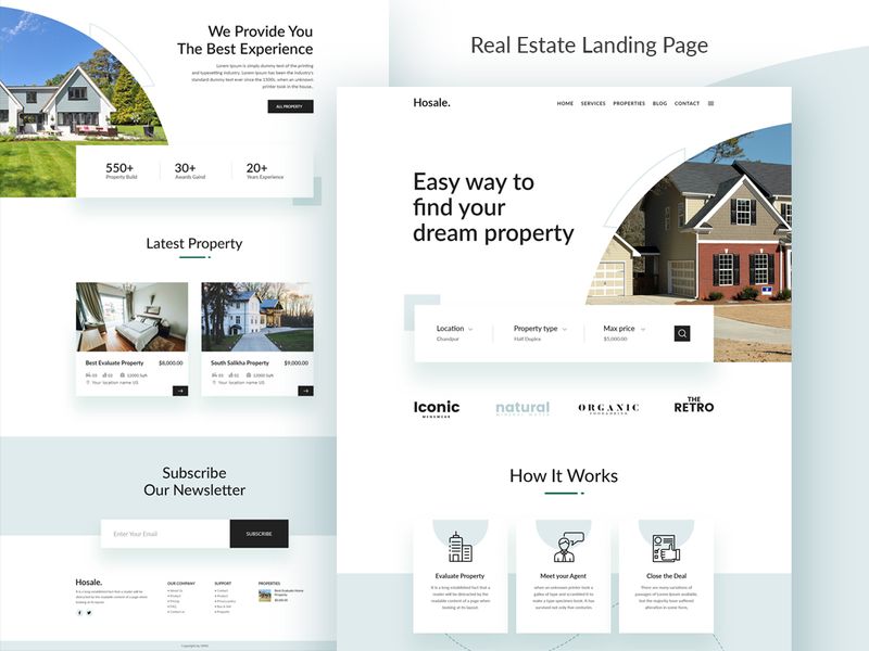 Real estate landing page