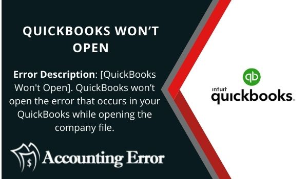 QuickBooks Won’t Open