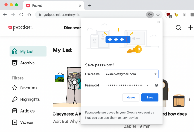 Save Password in Chrome